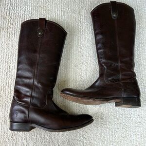 Frye 'Melissa' Button Boot in Brown Leather (11M)